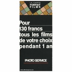 La carte Forfait Films (Photo Service) - 1996(PUB0145)