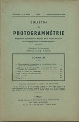 Bulletin de Photogrammétrie, 1.1939(REV-BL1939-01)
