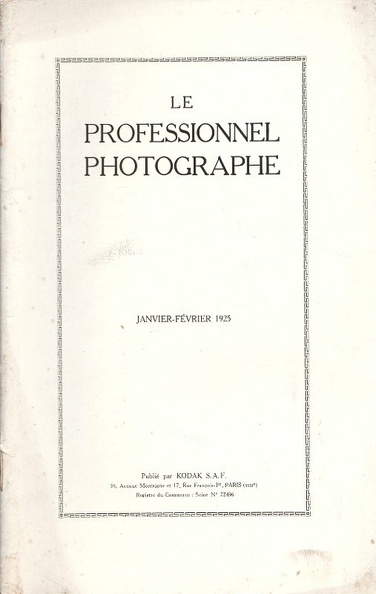 Le Professionnel Photographe, 1.1925