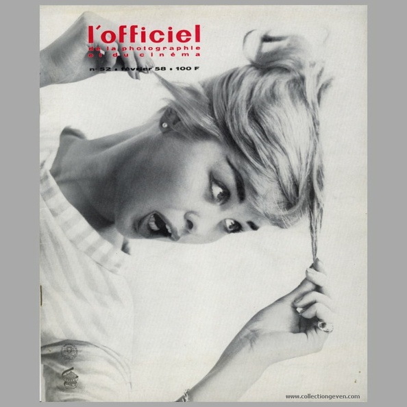 N° 52 de 2.1958.
Éditeur : Ch. VandammeISSN : -
Date : 2 1958Numéro : 52
Pays : FranceLangue : fr
Format : 210 x 255 mmPoids : 118 g
Pages : 52 (52 à 104)
ISSN : -
Table des matières :
• Calendrier officiel.
• Argus officiel : Retina.
• Décès de Charles Pathé.
• Hommage à Jean-Marie Auradon.
• Cinéma, dessin animé : cames de mise au point automatiques.
• Miroir à trois faces.
• La photographie « américaine ».
• Coupe de France 1958 : catégorie I, l'homme.
• Dictionnaire photographique : coloratura à compensateur.
• Contaflex alpha et beta.
• Roman photo.
• La basilique de Vézelay.
• Librairie officielle.
• Bibliographie.
• F.N.S.P.F.
• F.F.C.C.A.
• S.F.P..
Publicités :
• Lita : réflecteurs et projecteurs optiques.
• Photo-almanach Prisma N° 7.
• Gevaert Film : Gevapan 33, Gevacolor N5, R5.
• Telka I, II, III, X, XX.
• Sfom : projecteurs Sfom 430, Malmaison.
• Guilleminot : révélateurs Pheniguil, Débé, Multiflex.
• Lumière : Starter.
• Saipe : lampes Saiplight, Saipambia, Saipcolor.
• Stylophot.
• Reguvolt : régulateur automatique de tension.
• Ferrania : films.
• Kodak : Brownie Flash.
Commentaires : -
Liens web : -
N° inventaire : REV-OF0052
REV-OF0052.jpg