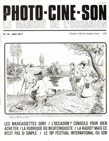 N° 15 de 5.1977
Publicités:
-
Table des matières:
- Les maxicassettes Sony (P. Hémardinquer)
- L'occasion? des conseils pour bien acheter (L. Risse): les 24x36 classiques du genre Laica
- La rubrique du neufcinquiste (P.F. Berger)
- La radio? Mais ce n'est pas si simple (C. Gendre)
- Le 19ème festival international du son (P. Hémardinquer)
Pages: 16
Format: 210x270 mm
Commentaires: -
REV-PC0015.jpg