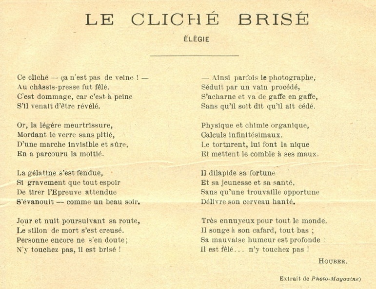 Le cliché brisé(REV-RE0005)