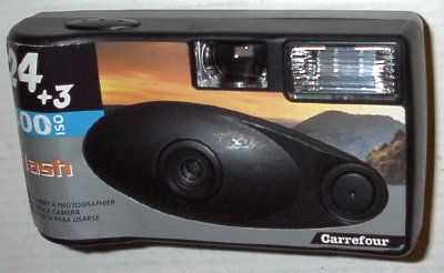 Nom: Carrefour
Marque: AGFA; fabricant: -; publicité: Carrefour
Pays: ?
Date: début: ??; fin: ??
Type: (PFF?)
Dimensions: ?mm; poids: ?
Matière: ?; Couleur: ?
Surface sensible: ?; format: ?
Objectif: nom: ?; fabricant:?; ouv./focale: ?; fixation : ?
Diaphragme: type: ?; ouvertures: ?
Obturateur: nom: ?; fabricant: ?; vitesses: ?; pose: ?
Retardateur: ?; Armement: ?
Compte-vues: ?; Protection 2 expos: ?
Synchro flash: ?; flash intégré: ?
Posemètre: type: ?; plage: ?; automatisme: ?
Mise au point: type: ?; mini: ?; télémètre: ?
Décentrement vert.: ?; hor.: ?; bascule avant: ?; arrière: ?
Viseur: ?; Porte-accessoire: ?; Niveau: ?
Mode d'emploi: -
Commentaires:
-
Appareil présenté
N° de série: -
N° objectif: -; N° obturateur: -
Accessoires: -; sac: -
APP1094a.jpg
