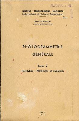 Restitution: méthodes et appareils
Titre: Bonneval (Henri)
Auteur:
Édition: - Collection: -
Date: -
Pays: - Langue: -
Table des matières:
-
Commentaires: -
Pages: - Format: -
Reliure: -
ISBN: -
BIB0428.jpg
