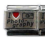 Elément de bracelet « I love photography »(GAD0852)