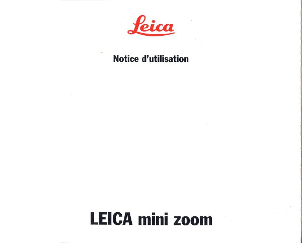Notice : Mini Zoom (Leitz)(MAN0422)