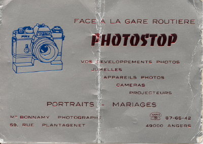 Carte de visite : Photostop, Angers(NOT0172)