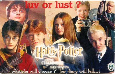 Calendrier 2003 : Harry Potter, luv or lust ?
(Argus C3)
NOT0390
-
Éditeur : mckai2002@yahoo.com
Appareil présenté : Argus C3 avec son flash
Date : 2003
Pays : Grande-Bretagne (?)
Dimensions : 84 x 53 mm
Commentaires :
NOT0390.jpg