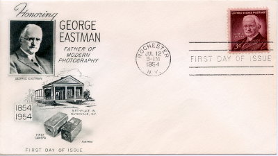 Env. 1er jour : 100 ans de la naissance de George Eastman - 1954(PHI0167)