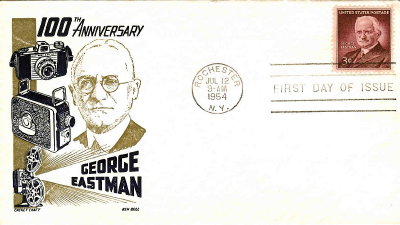 Env. 1er jour : 100 ans de la naissance de George Eastman - 1954(PHI0343)