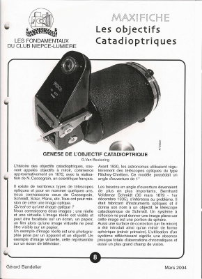 Maxifiche, n° 8, 3.2004Les objectifs catadioptriques