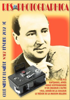 N° 167 de 2.2012
- D'un imageur l'autre, souvenirs photographiques (P.H. Pont)
- Heinz Küppenbender (K.E. Riess, F. Marchetti); Carl Zeiss, Zeiss-Ikon, Voigtländer
- Le trésor de la maison Bellieni (É. Gérard): médailles obtenues par H. Bellieni
- 1953, Année de la couleur (M. Natkin): Science et Vie N° 427
- Kaftanski, après... (L. Gratté): projecteurs
- FT-2, un appareil panoramique russe (G. van Beukering, G. Bandelier)
- Des lecteurs nous écrivent
- Vu à Limoges (É. Gérard): Stéréocycle de Leroy, obturateur Dessoudeix
- Annonces, foires et autres
- La vie du Club: retour sur le Bessa II
Voir la revue complète
REV-NL0167.jpg